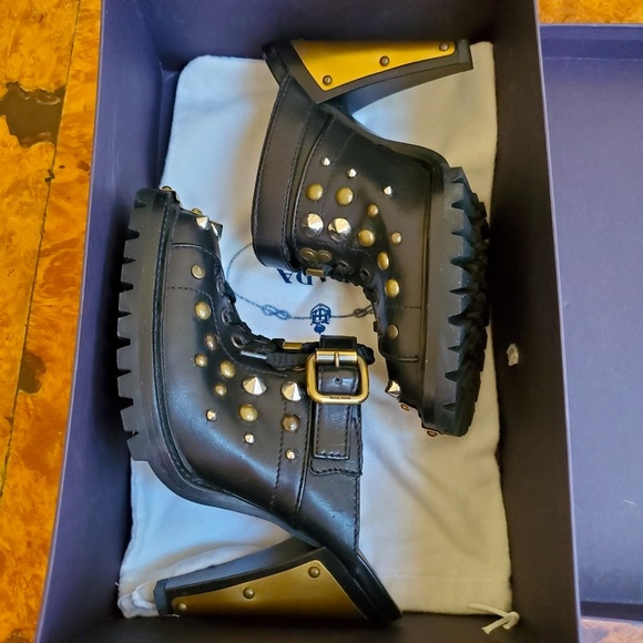 NWT MIU MIU by PRADA Studded Black Leather Mules - Picture 5 of 11